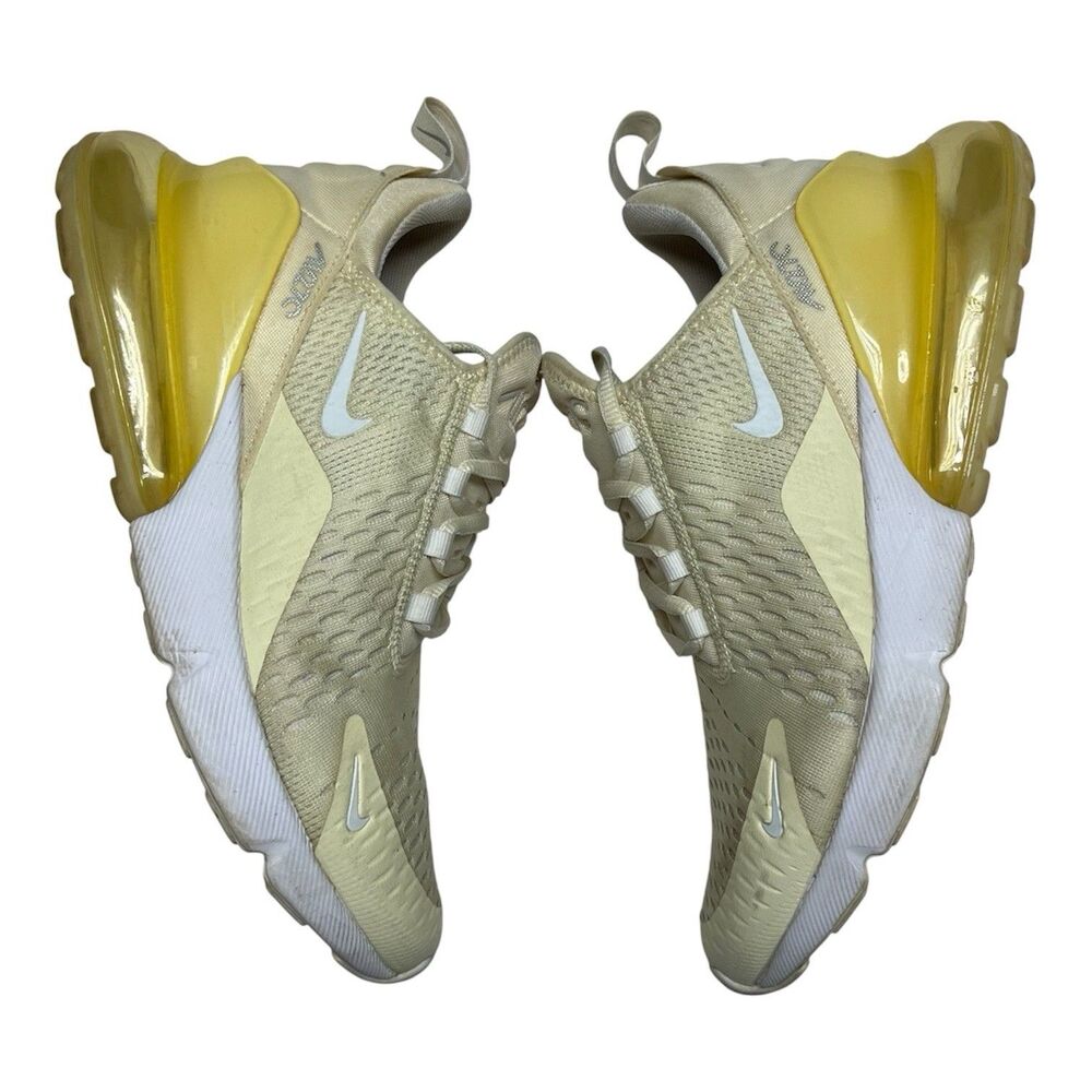 Nike Air Max 270 White Gold Shoes Sneakers Womens Size 9.5